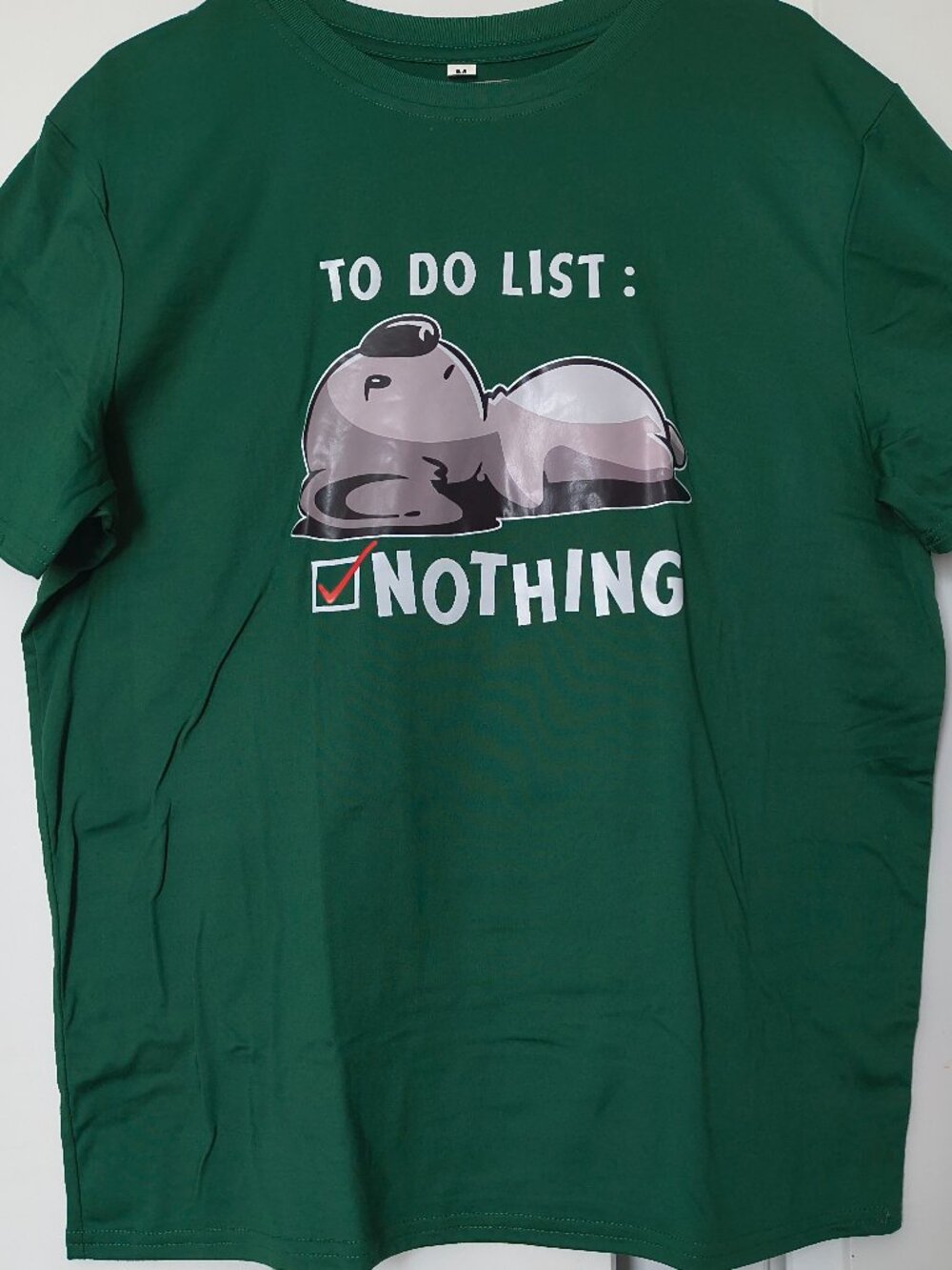 To Do List Nothing Koala Graphic Tee Men's M Green Funny